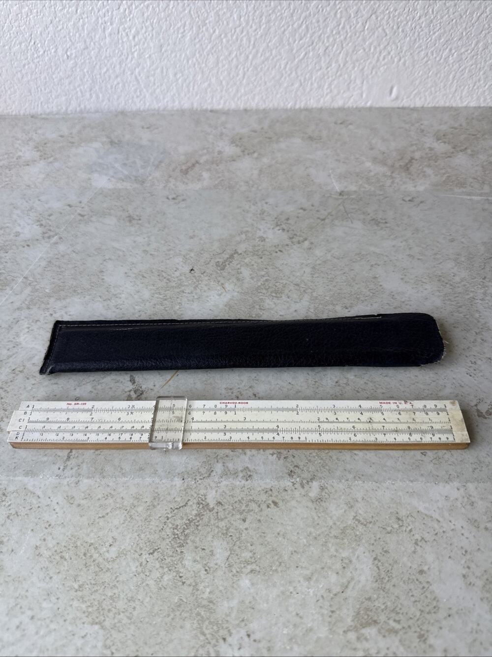 Vintage Charvoz-Roos Slide Ruler Number SR-105 With Original Case